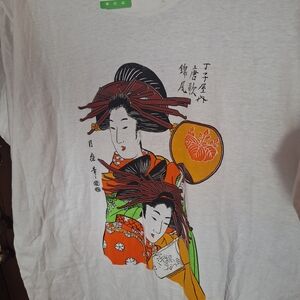 VTG 80s/90s AP TOKYO Geisha T-Shirt | Japanese Tsukimaro | Single Japan US Large